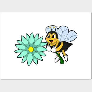 Bee with Flower Posters and Art